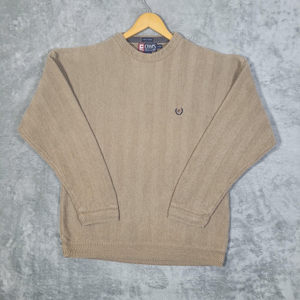 Chaps Ralph Lauren Sweater Mens Large Crewneck Knit Pullover Classic Casual